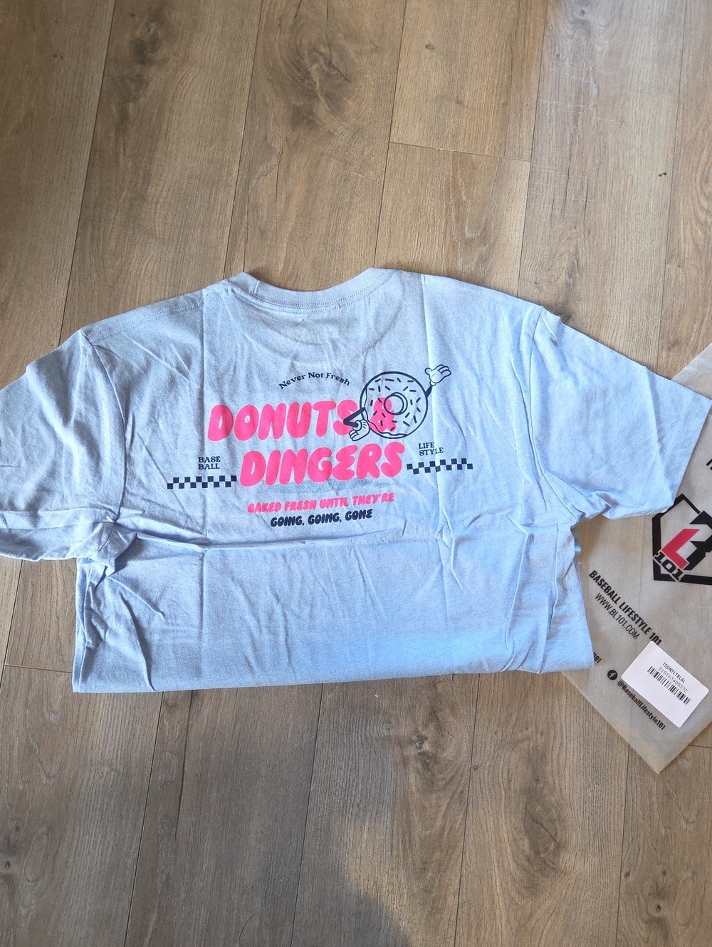 Donuts Dingers Graphic Tee in Light Blue